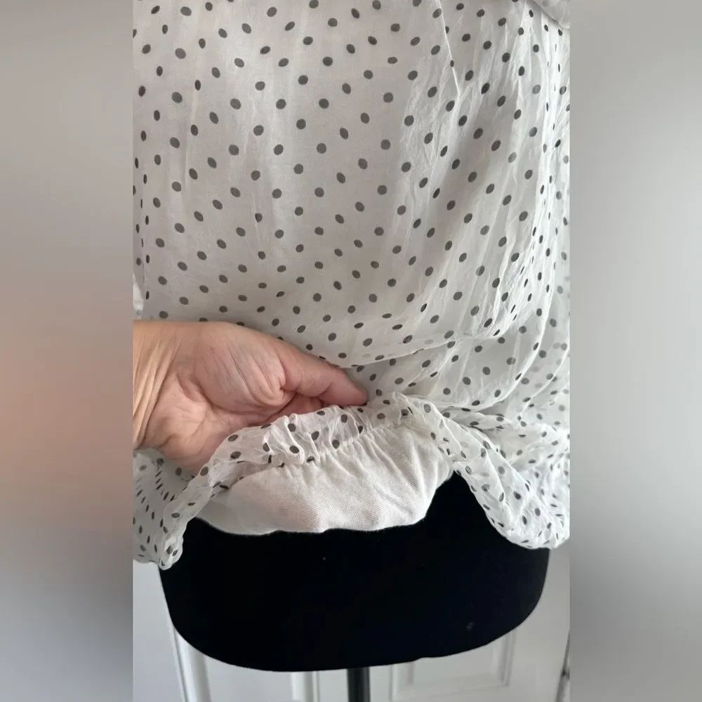 Luisa Ricci Made in Italy Silk Polka Dot Blouse – Size M - Picture 3 of 7